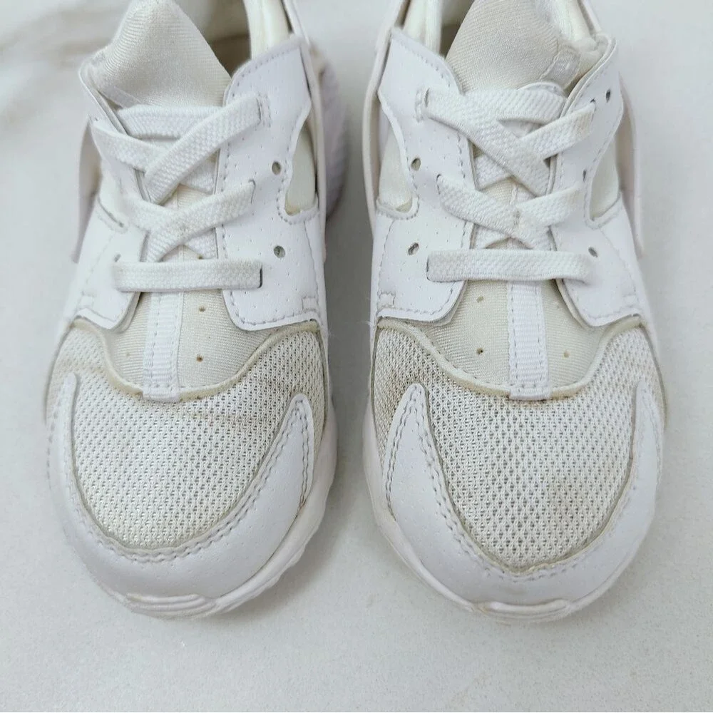 Nike Toddler Air Huarache Triple White Running Shoes Sneakers, Sz 10C